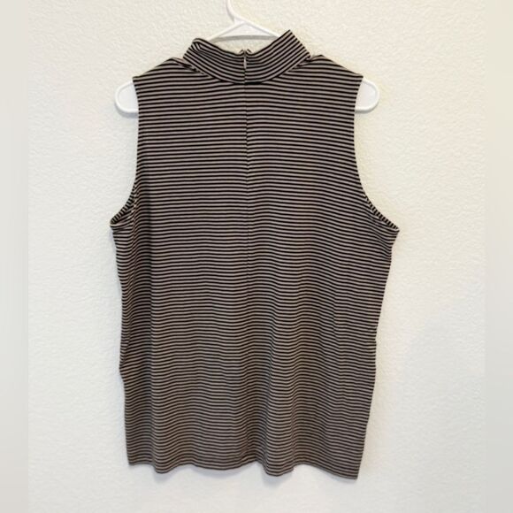 Chicos Striped Sleeveless Mockneck Top - Picture 3 of 4